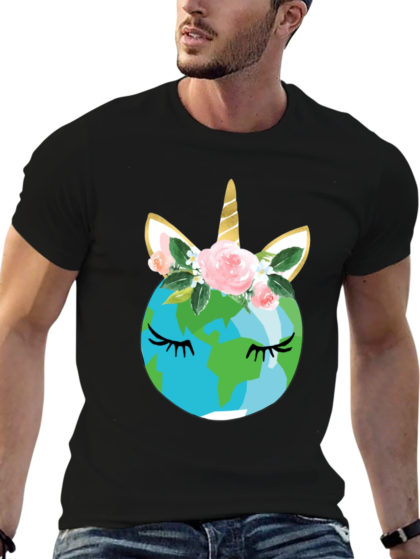 Earth Unicorn T-Shirt - Black