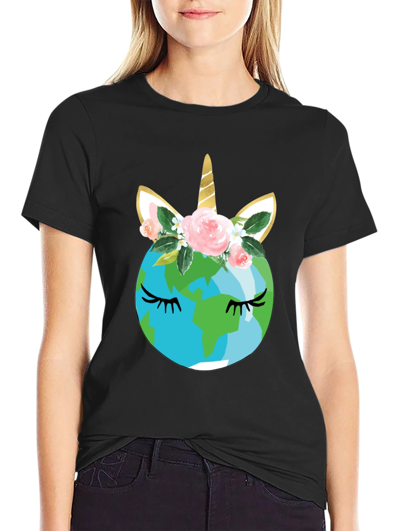 Earth Unicorn T-Shirt - Black