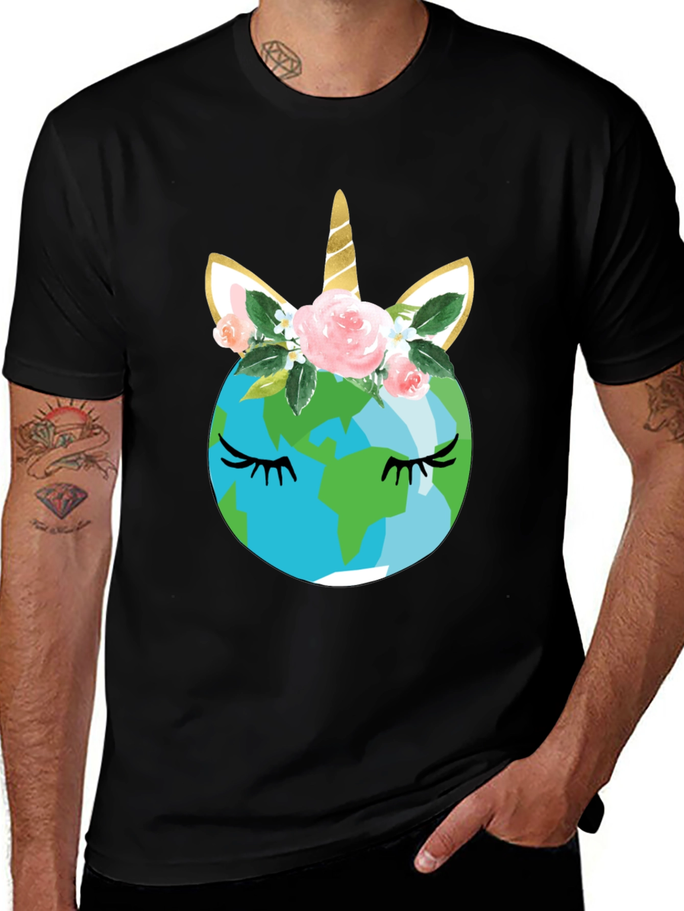 Earth Unicorn T-Shirt - Black