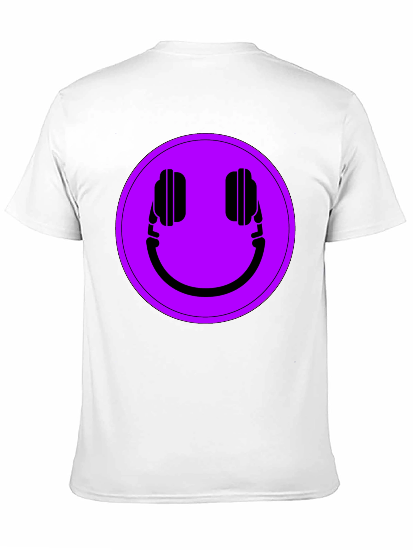 Headphone Smiley T-Shirt - Black Casual Tee