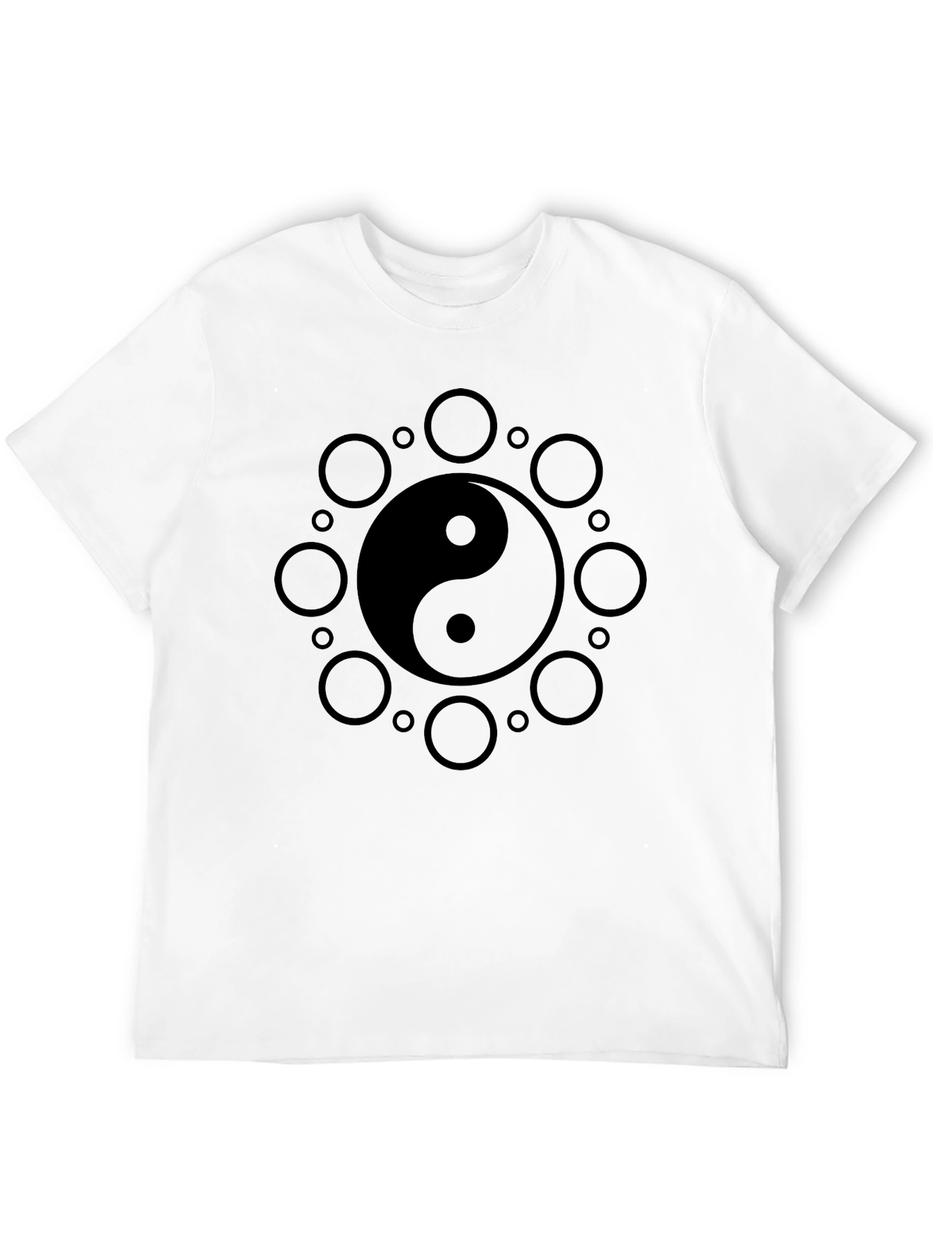Yin Yang Circle Graphic Tee - Zen Style