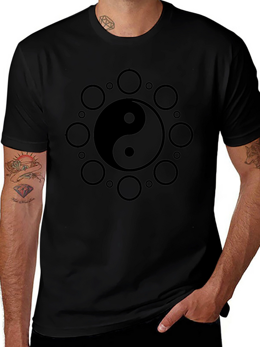 Yin Yang Circle Graphic Tee - Zen Style