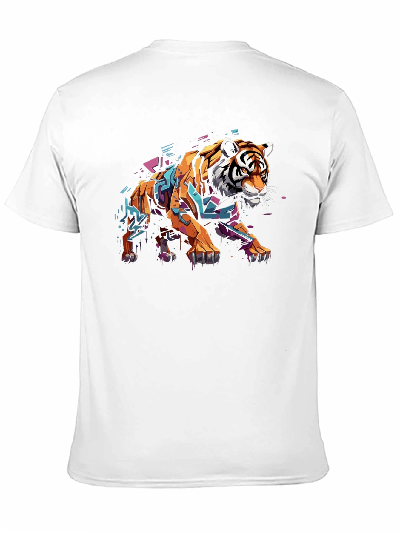 Stylish Tiger Graphic Print Black T-Shirt