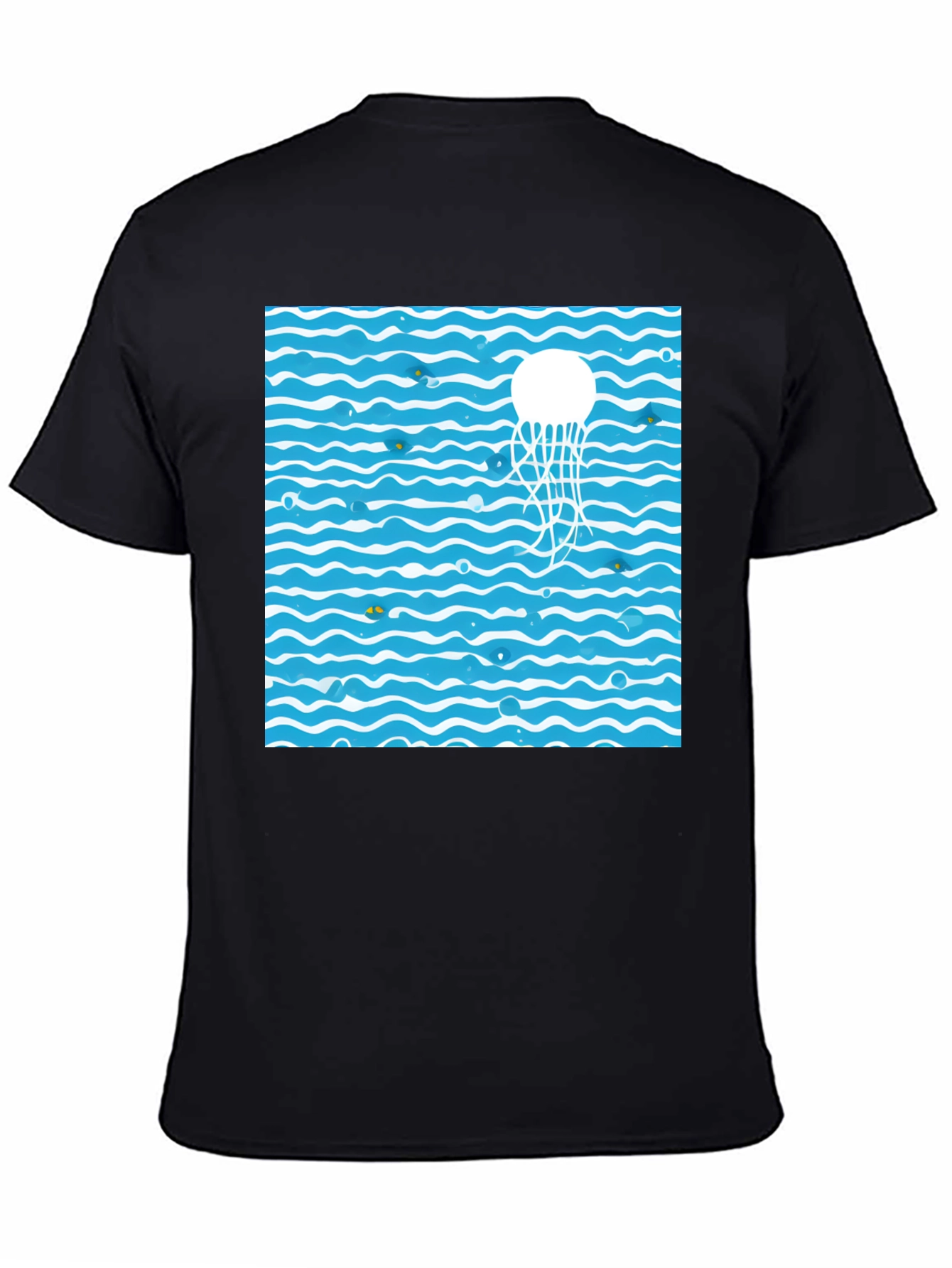 Jellyfish Waves Black T-Shirt