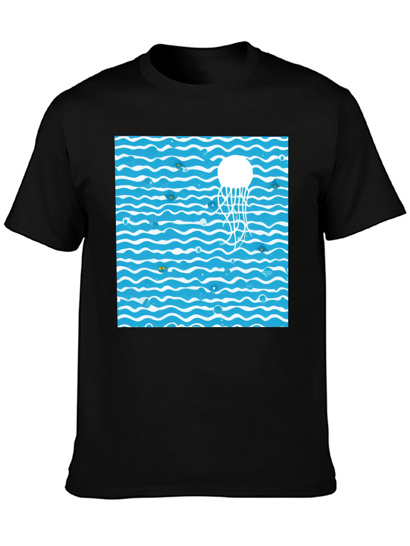 Jellyfish Waves Black T-Shirt