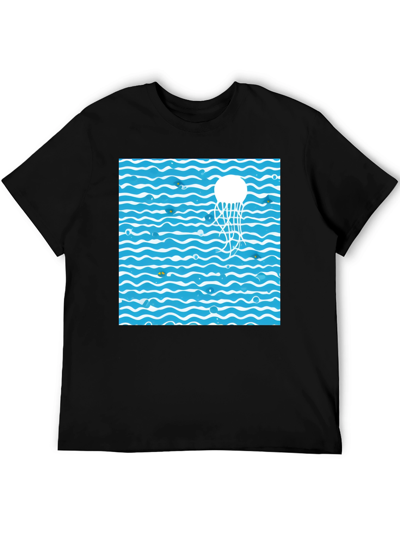 Jellyfish Waves Black T-Shirt
