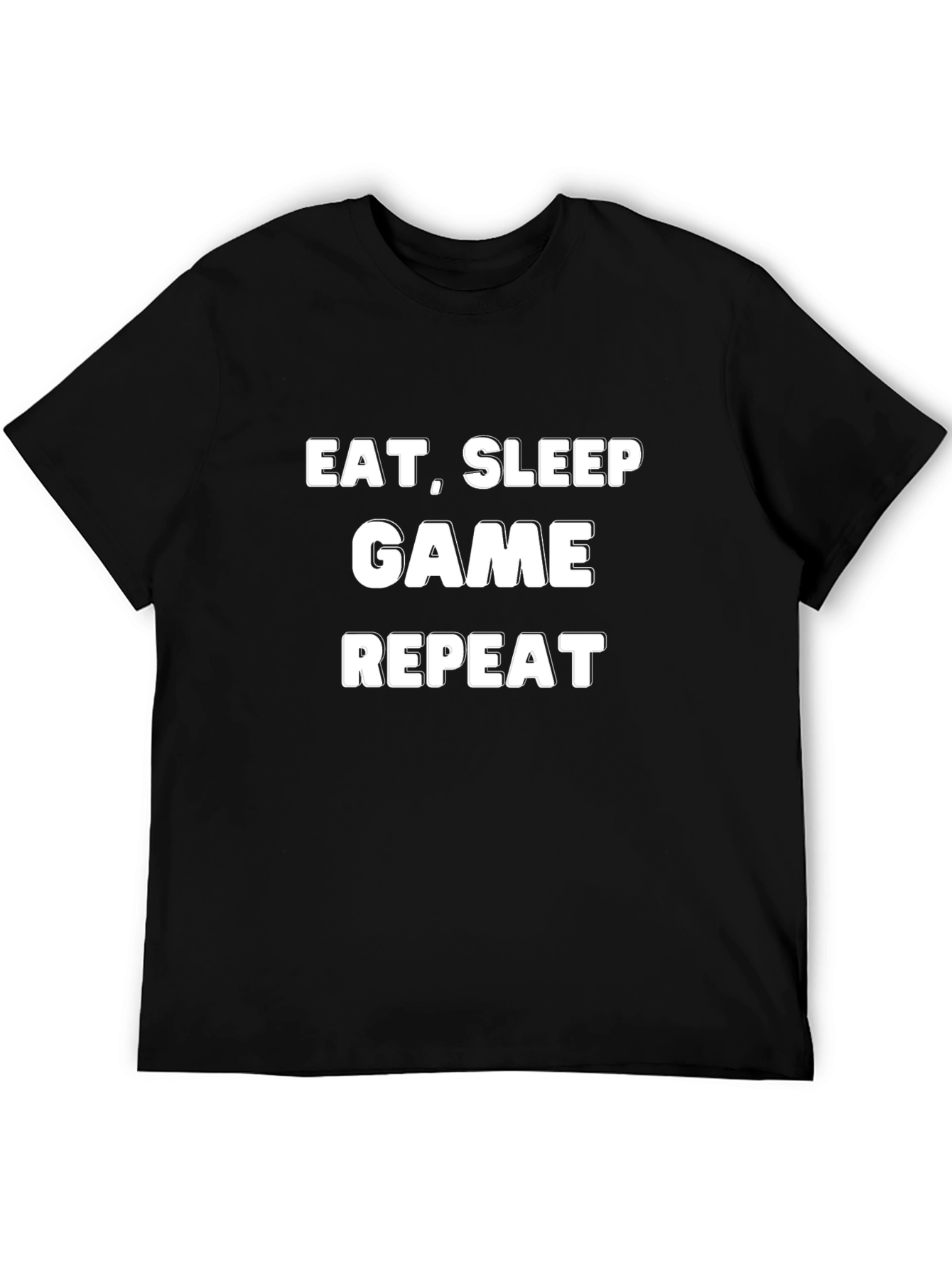 Eat Sleep Game Repeat Black T-Shirt