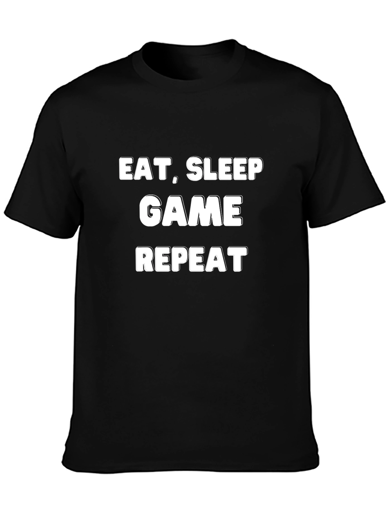 Eat Sleep Game Repeat Black T-Shirt