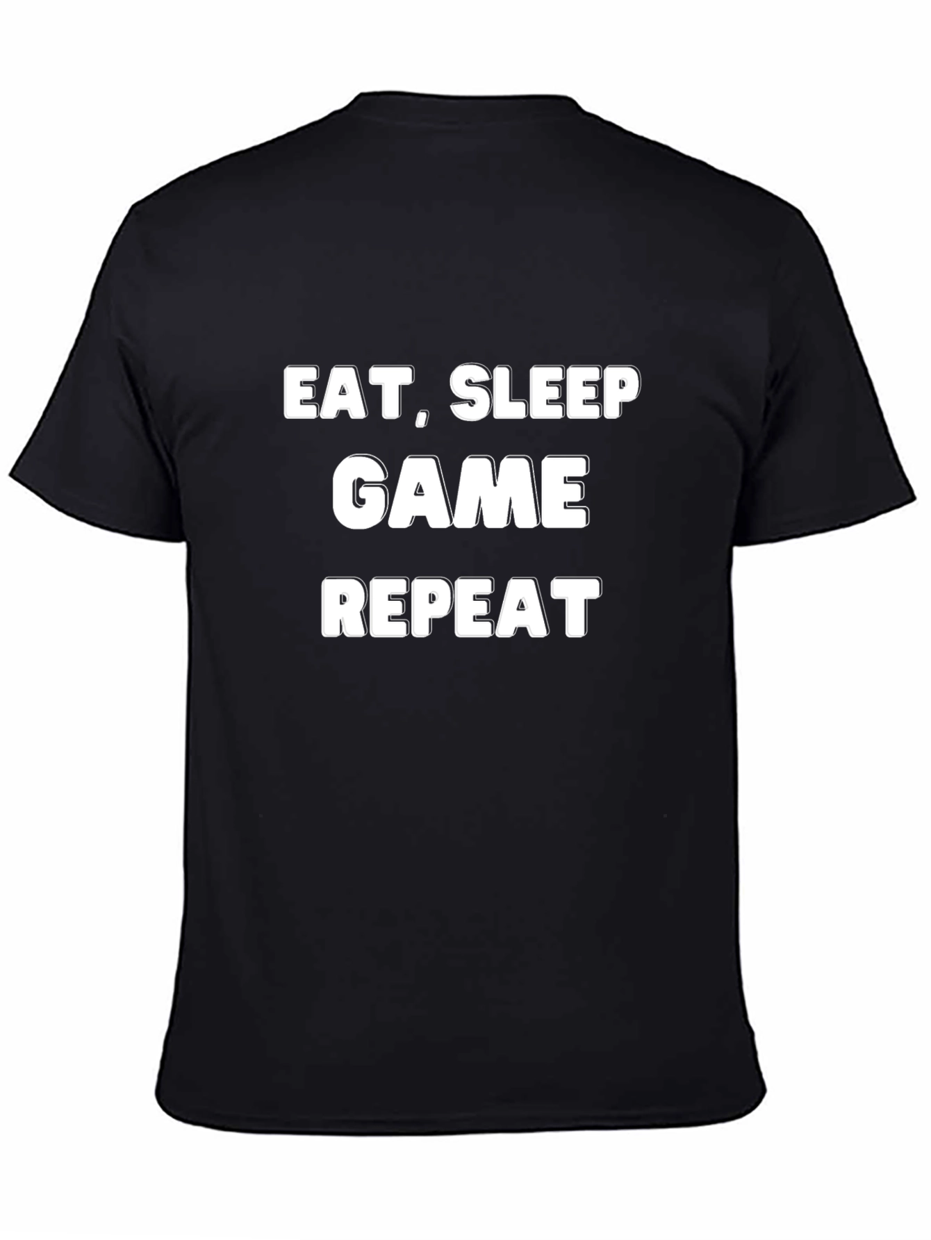 Eat Sleep Game Repeat Black T-Shirt