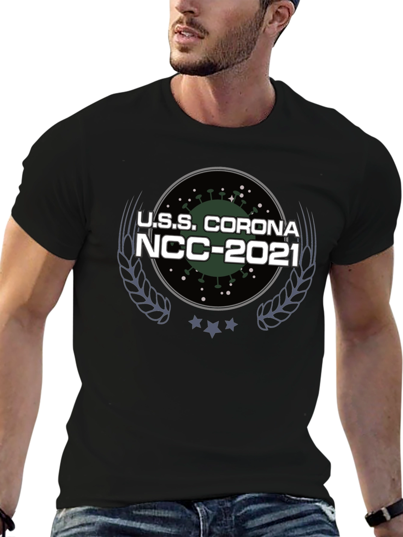 U.S.S. Corona NCC-2021 Black T-Shirt