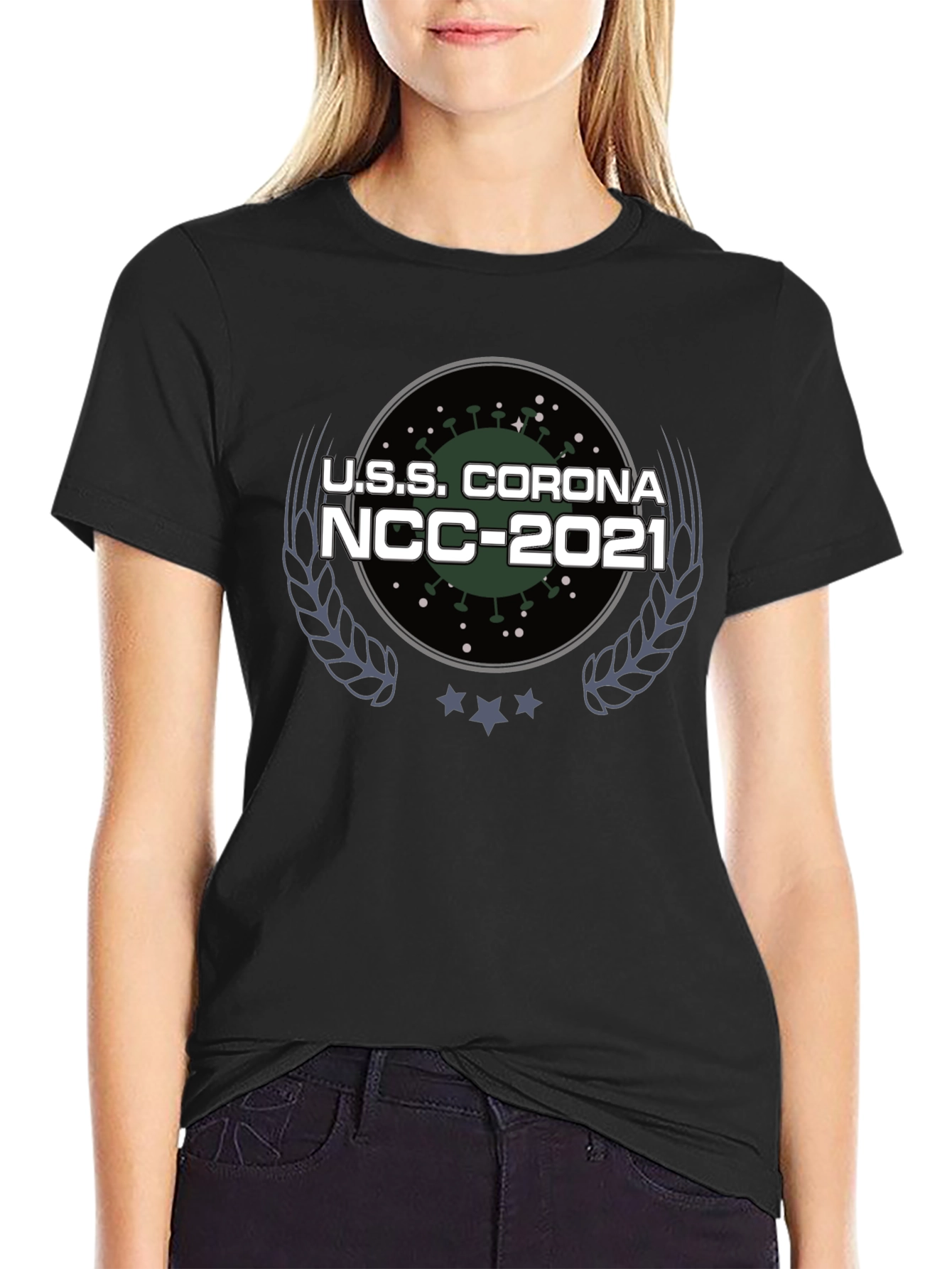 U.S.S. Corona NCC-2021 Black T-Shirt