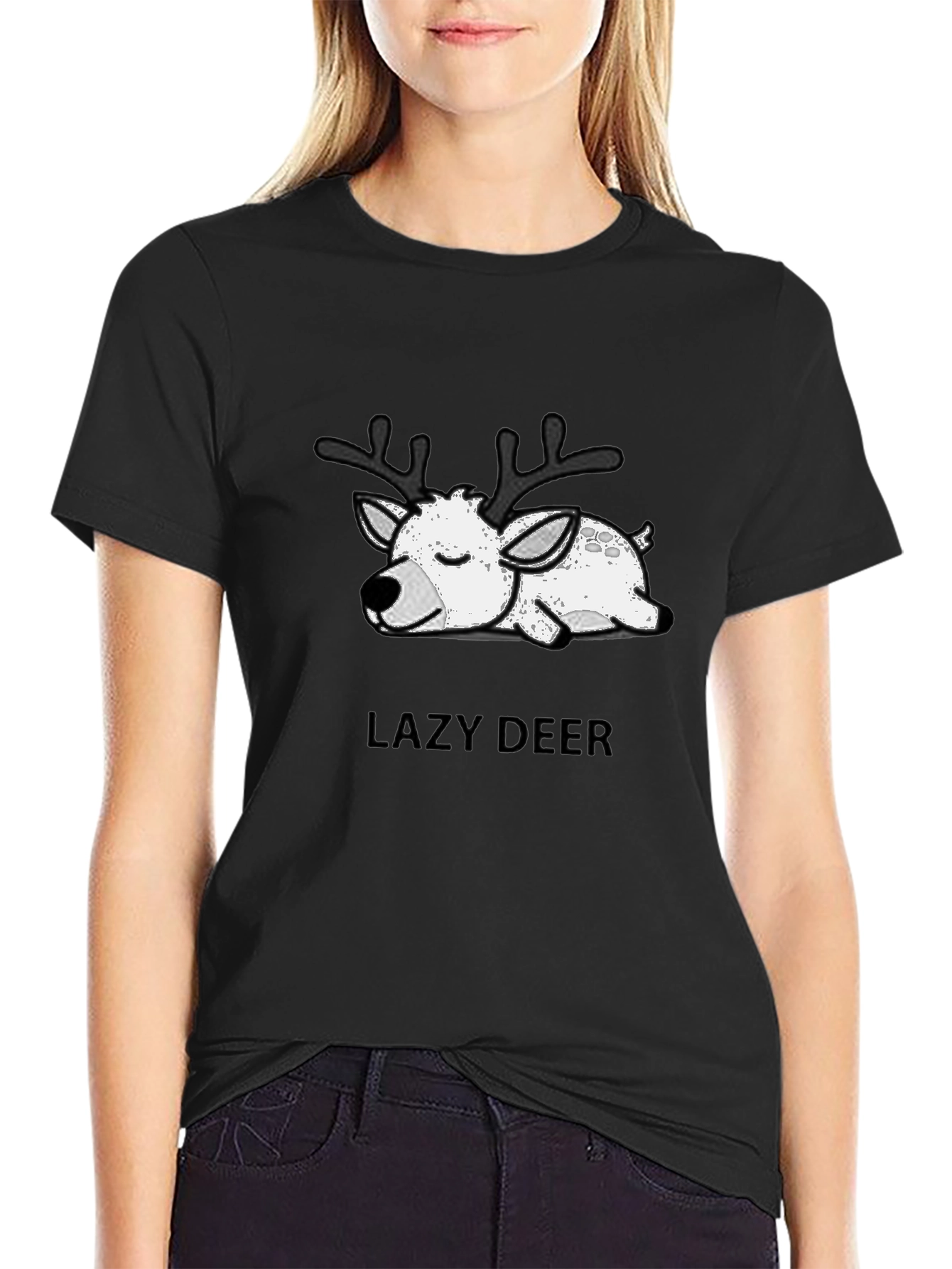 Lazy Deer Graphic T-Shirt - Soft Cotton Blend
