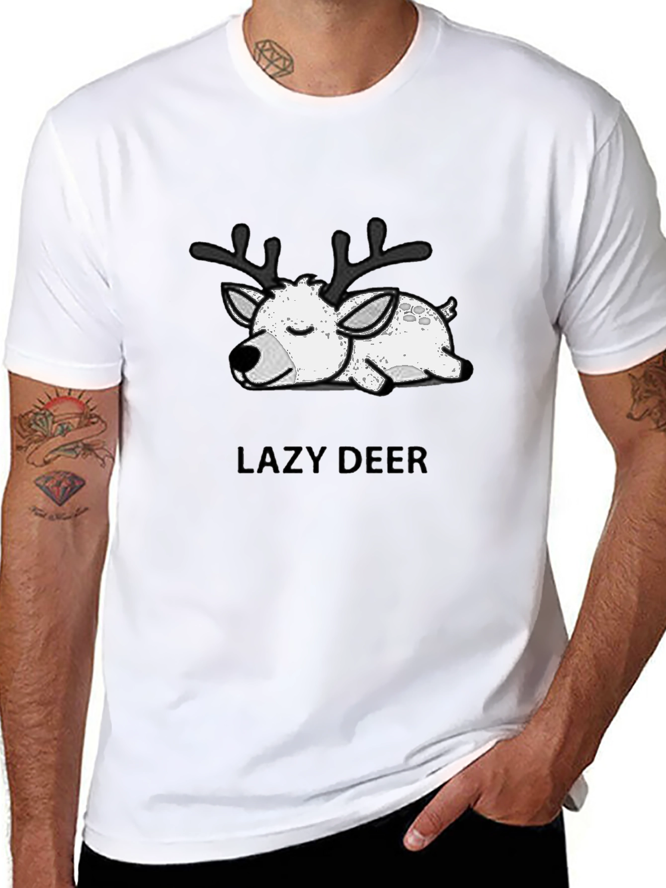 Lazy Deer Graphic T-Shirt - Soft Cotton Blend