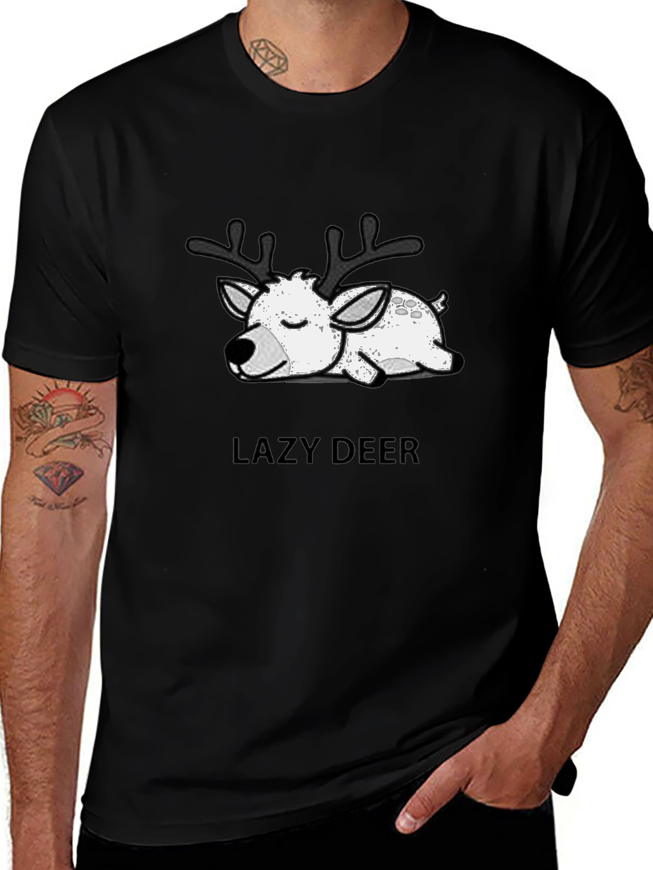 Lazy Deer Graphic T-Shirt - Soft Cotton Blend