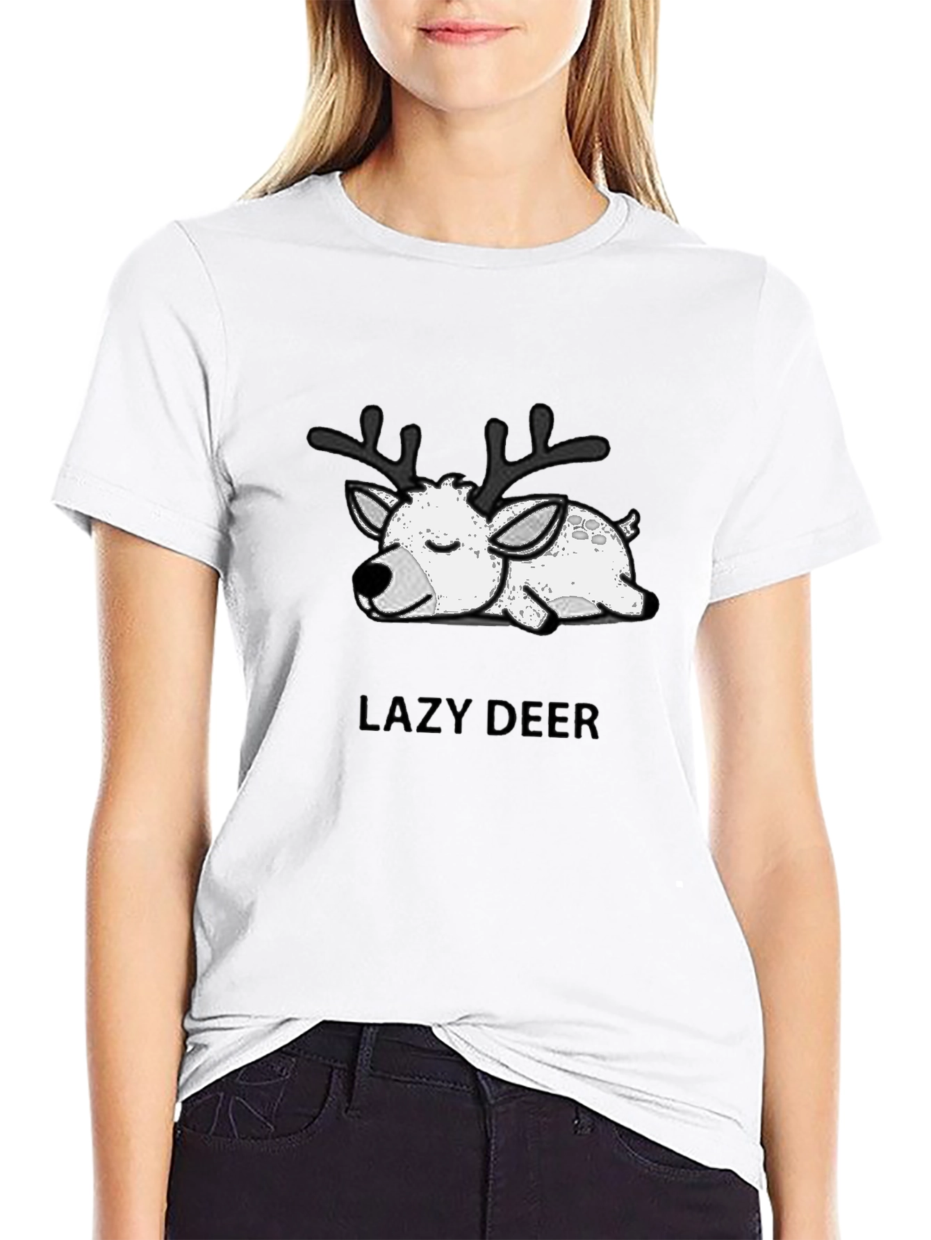 Lazy Deer Graphic T-Shirt - Soft Cotton Blend
