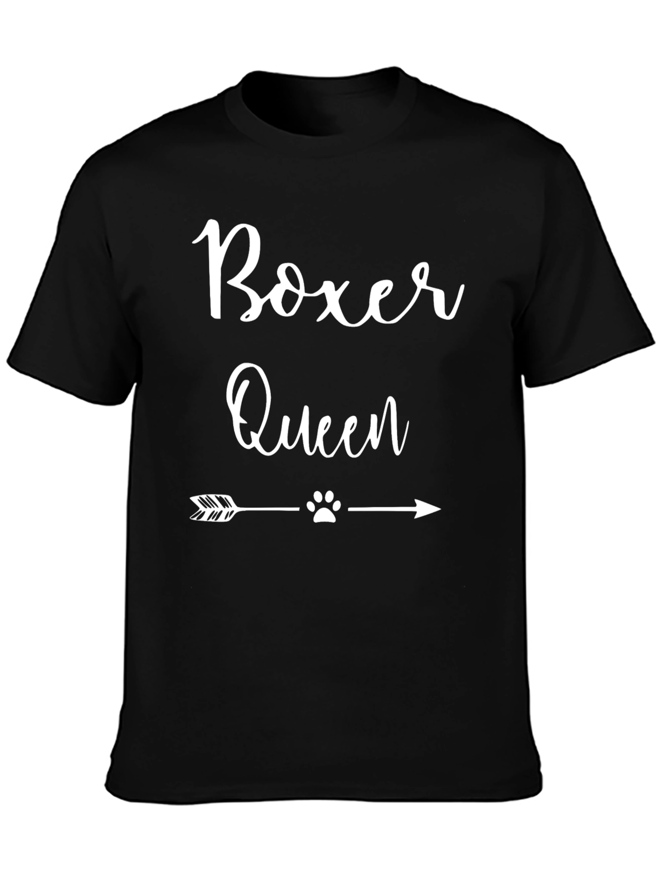 Boxer Queen Graphic Tee - Black Crewneck