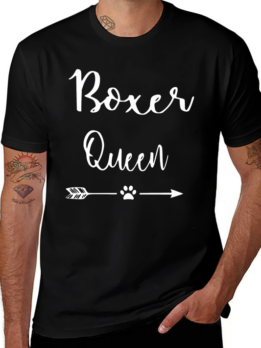 Boxer Queen Graphic Tee - Black Crewneck