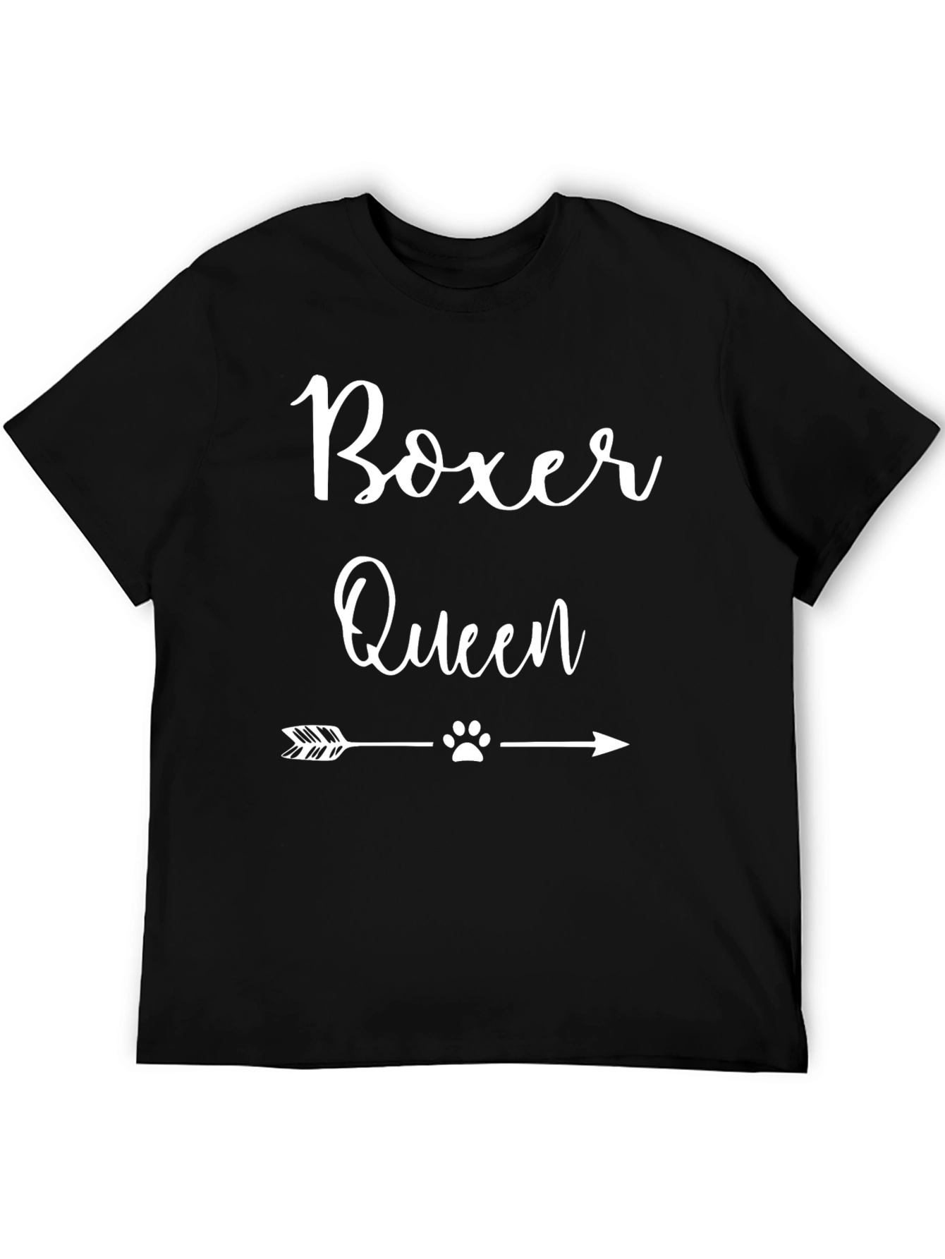 Boxer Queen Graphic Tee - Black Crewneck