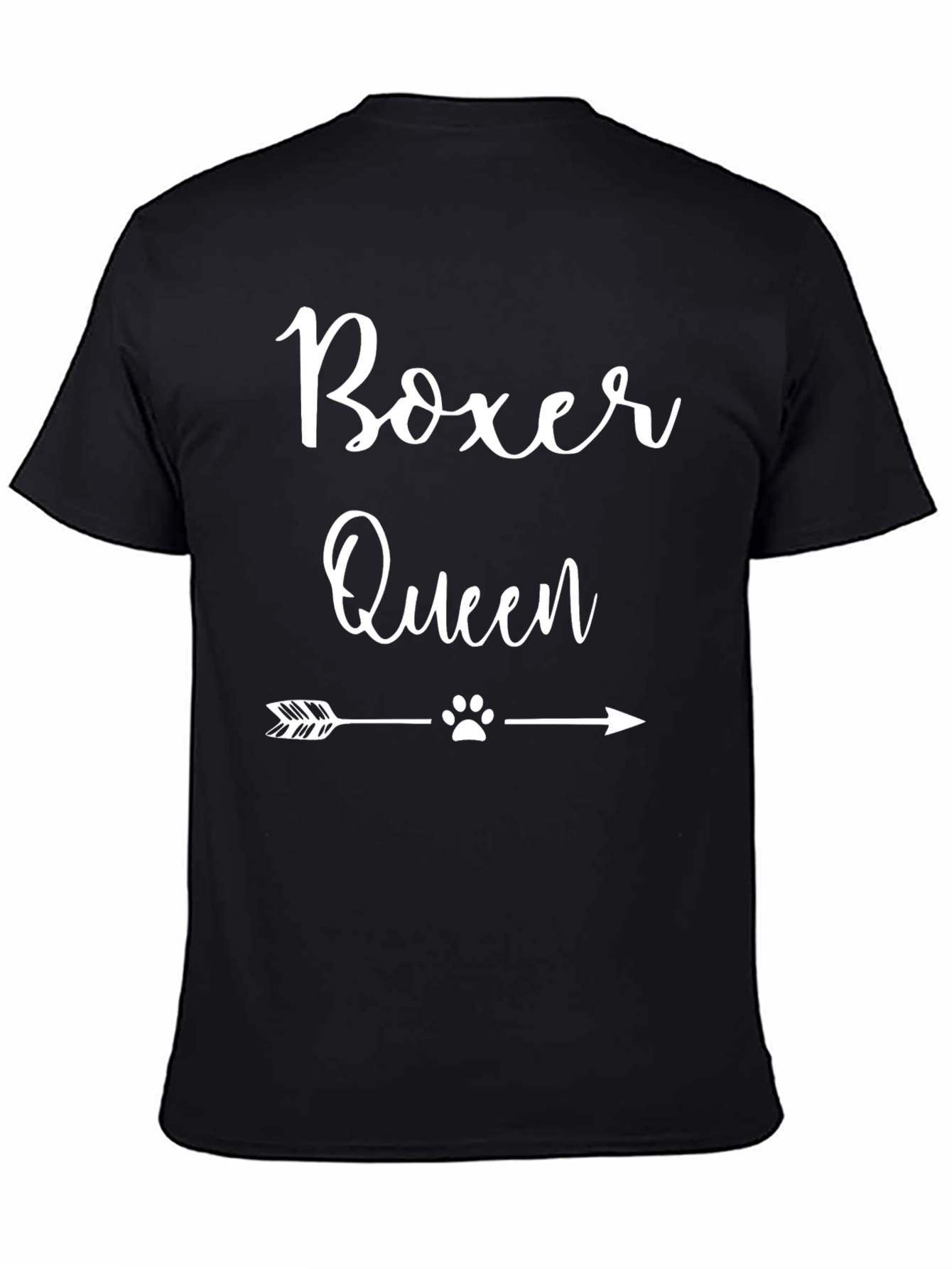 Boxer Queen Graphic Tee - Black Crewneck