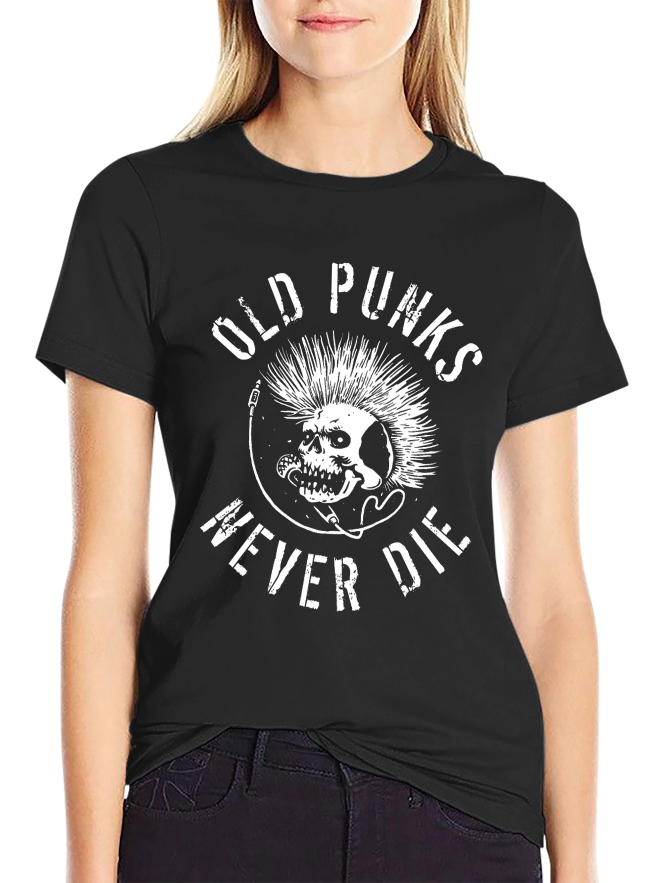 Old Punks Never Die Graphic Tee - Black