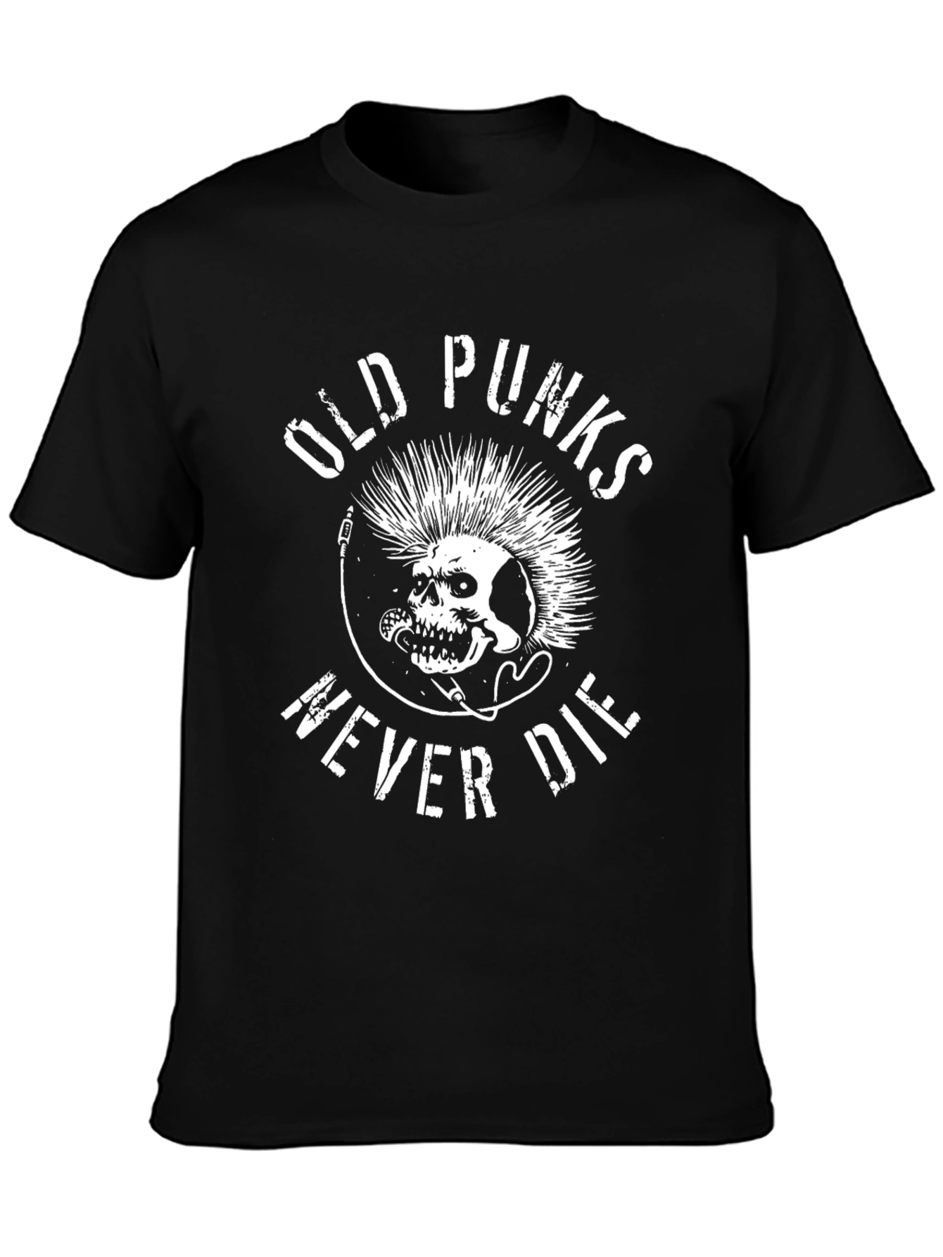Old Punks Never Die Graphic Tee - Black