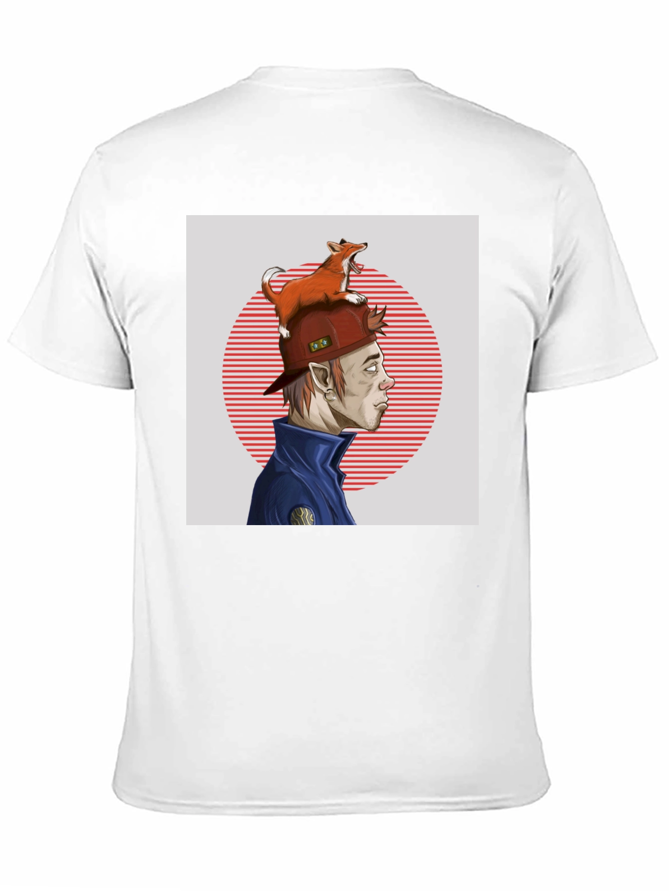 Fox Hat Guy Graphic Tee - Cool Cartoon Style