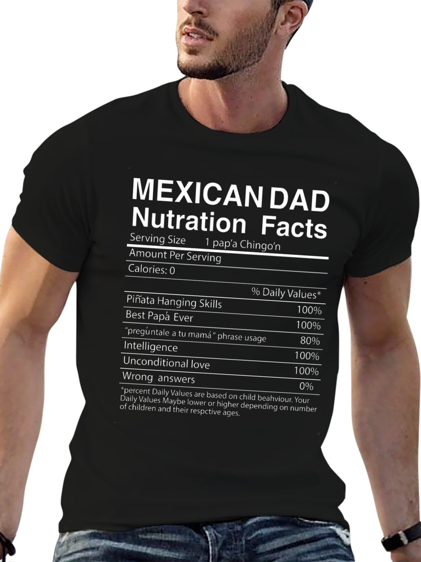 Mexican Dad Nutrition Facts Graphic Tee
