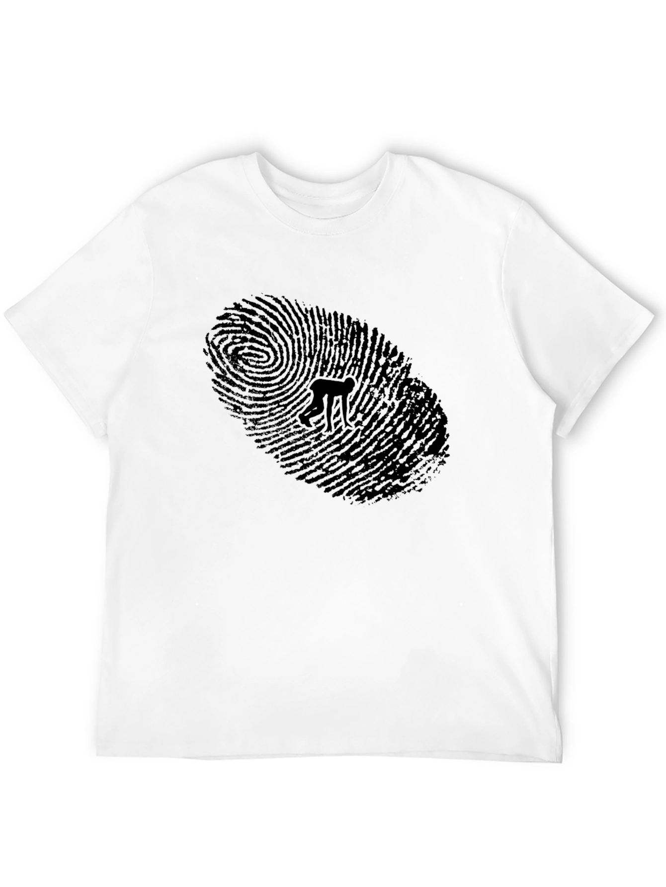 Unique Fingerprint Graphic T-Shirt - Mens Black Tee