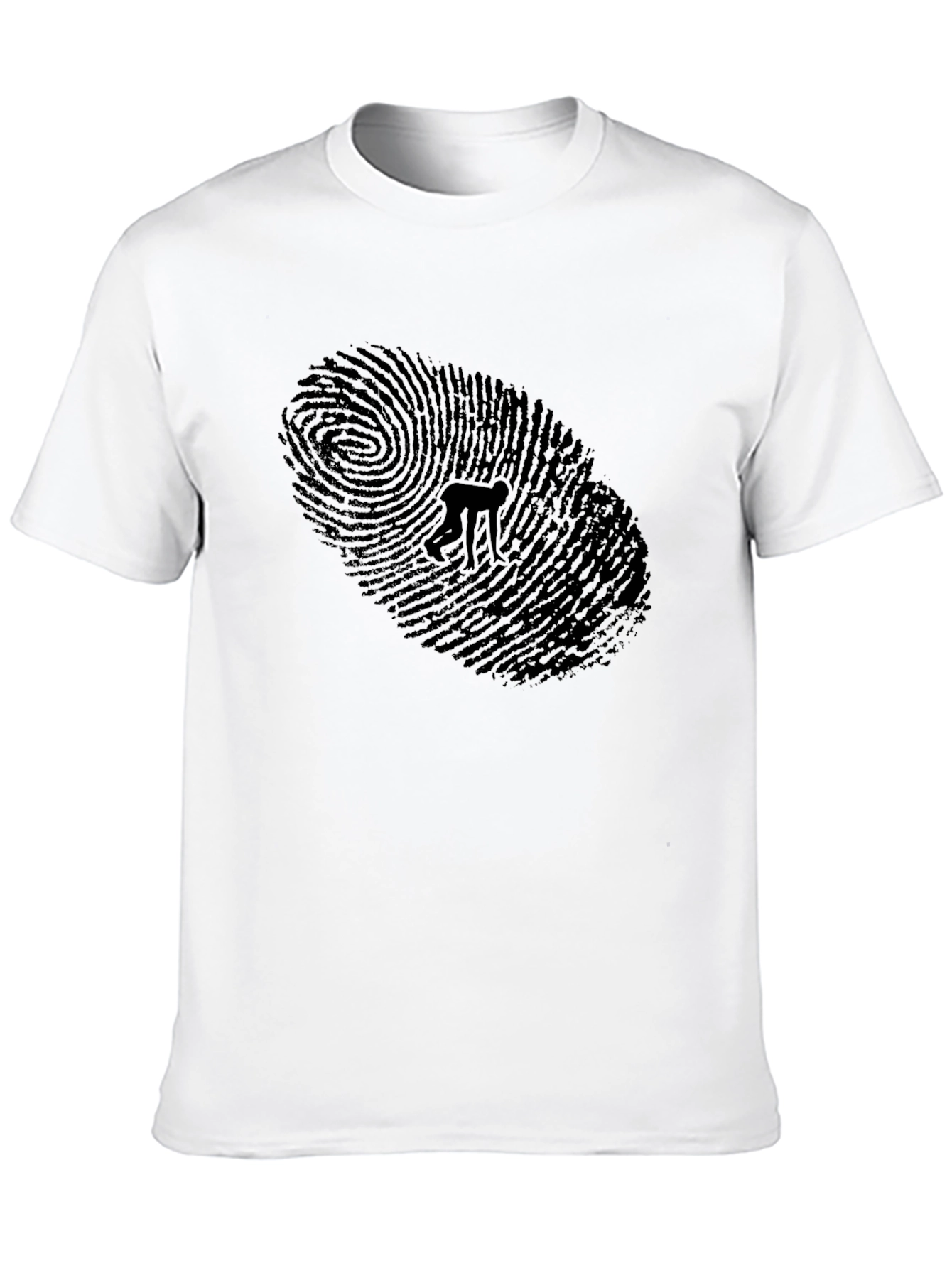 Unique Fingerprint Graphic T-Shirt - Mens Black Tee