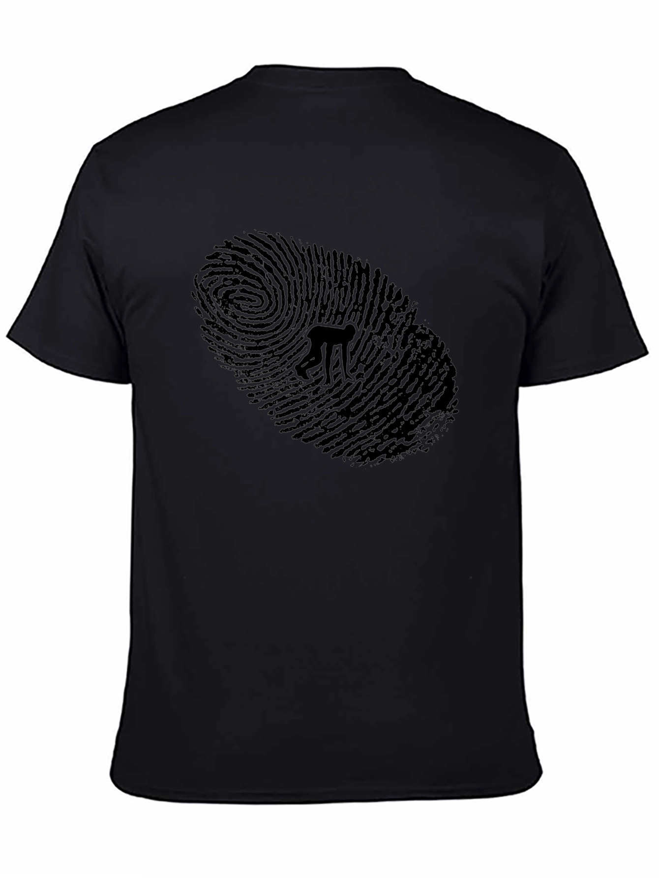 Unique Fingerprint Graphic T-Shirt - Mens Black Tee