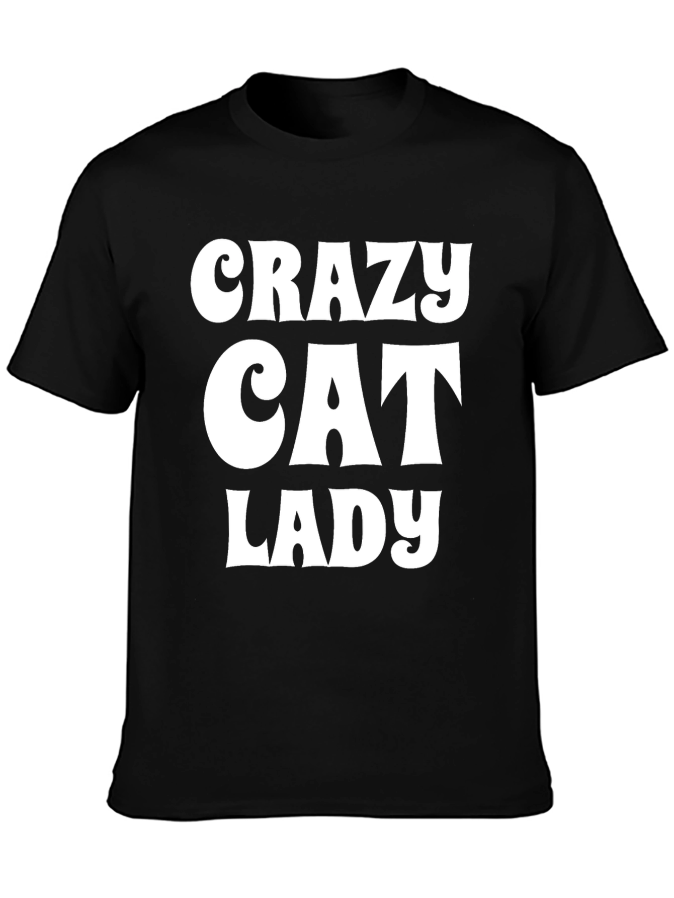 Crazy Cat Lady Graphic Tee - Black Cotton T-Shirt