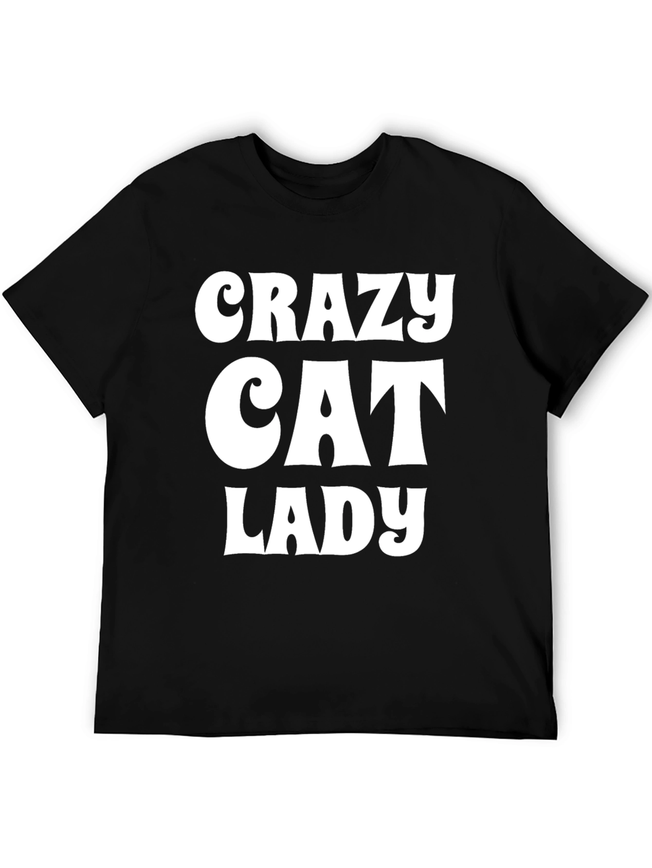Crazy Cat Lady Graphic Tee - Black Cotton T-Shirt