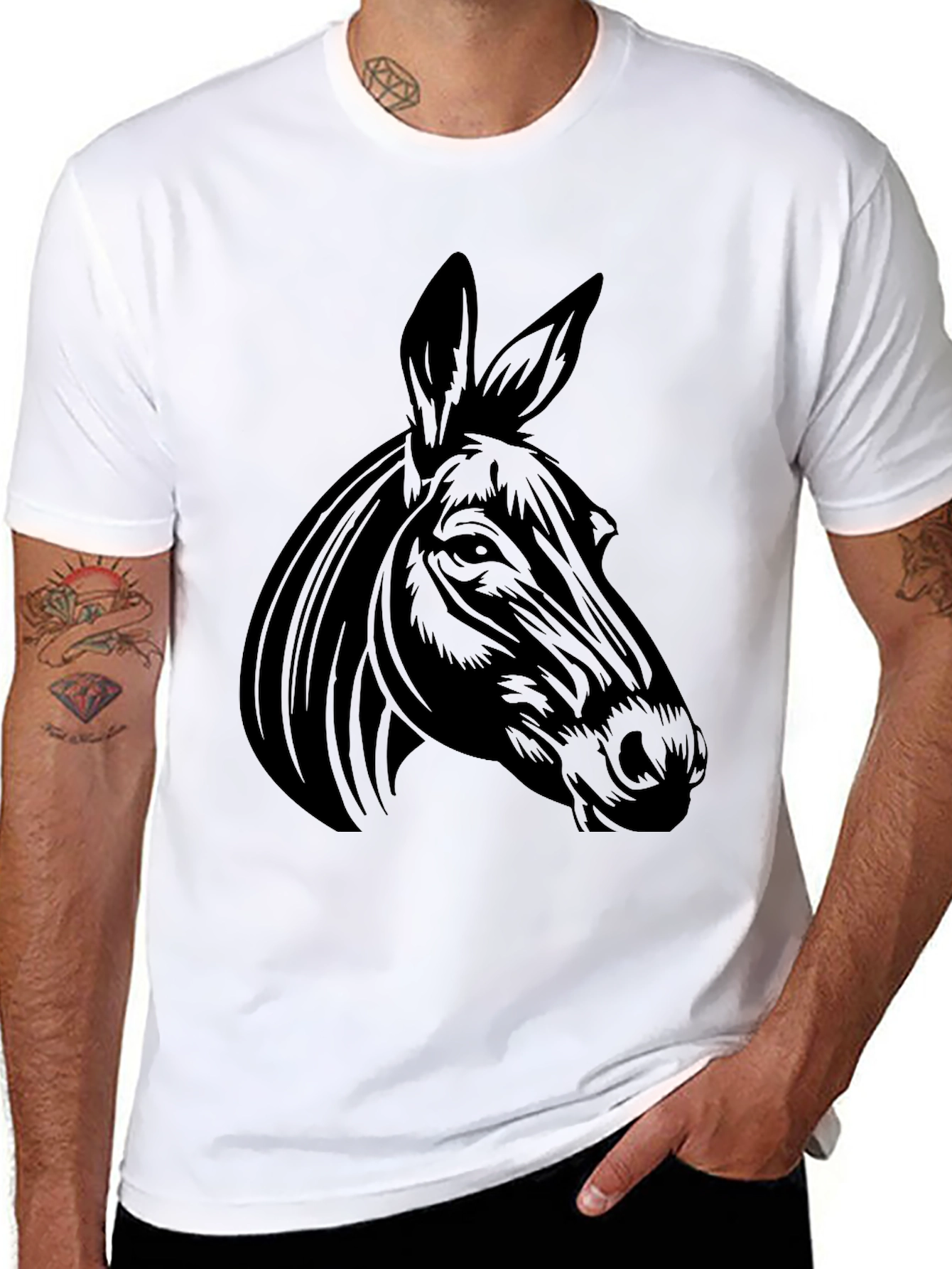 Donkey Graphic T-Shirt - Black Cotton Tee