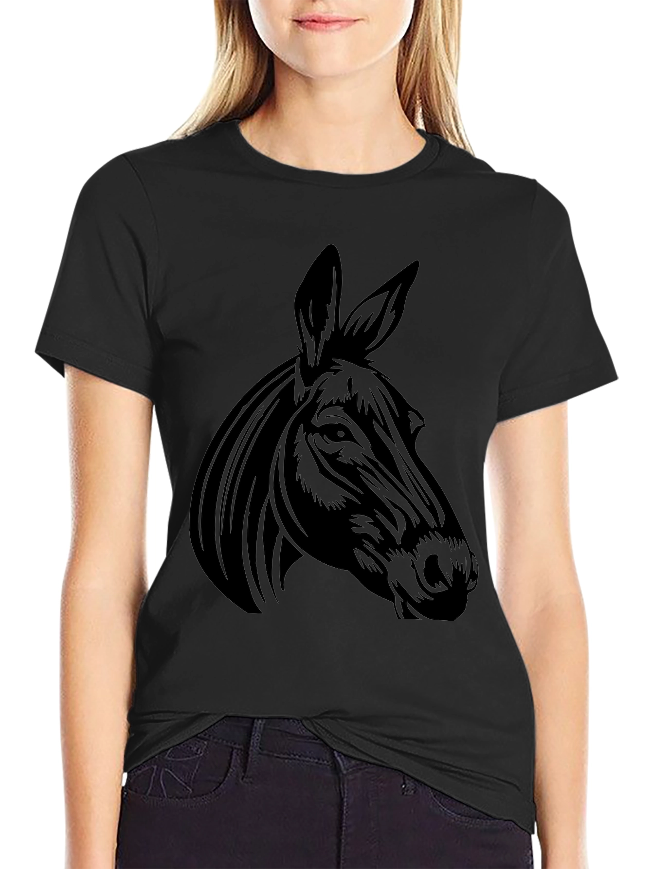 Donkey Graphic T-Shirt - Black Cotton Tee