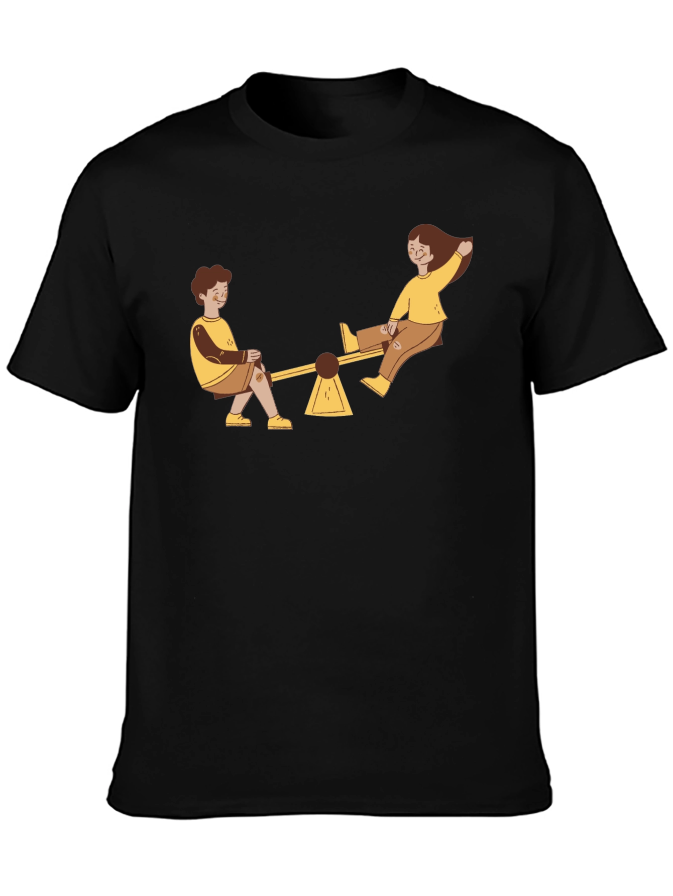 Seesaw Graphic Tee - Black Cotton T-Shirt