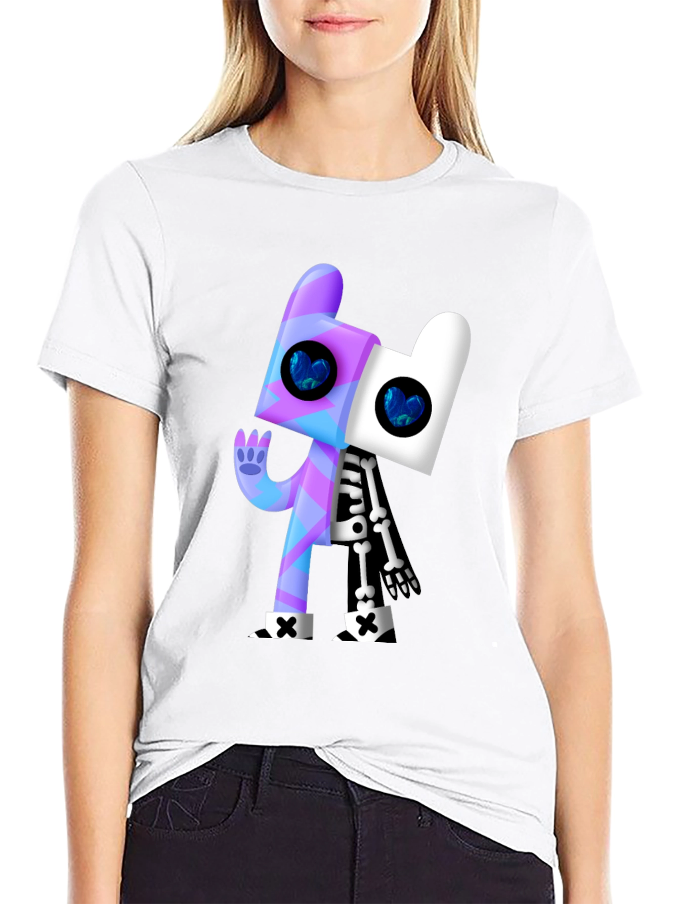 Cartoon Character Graphic Black T-Shirt