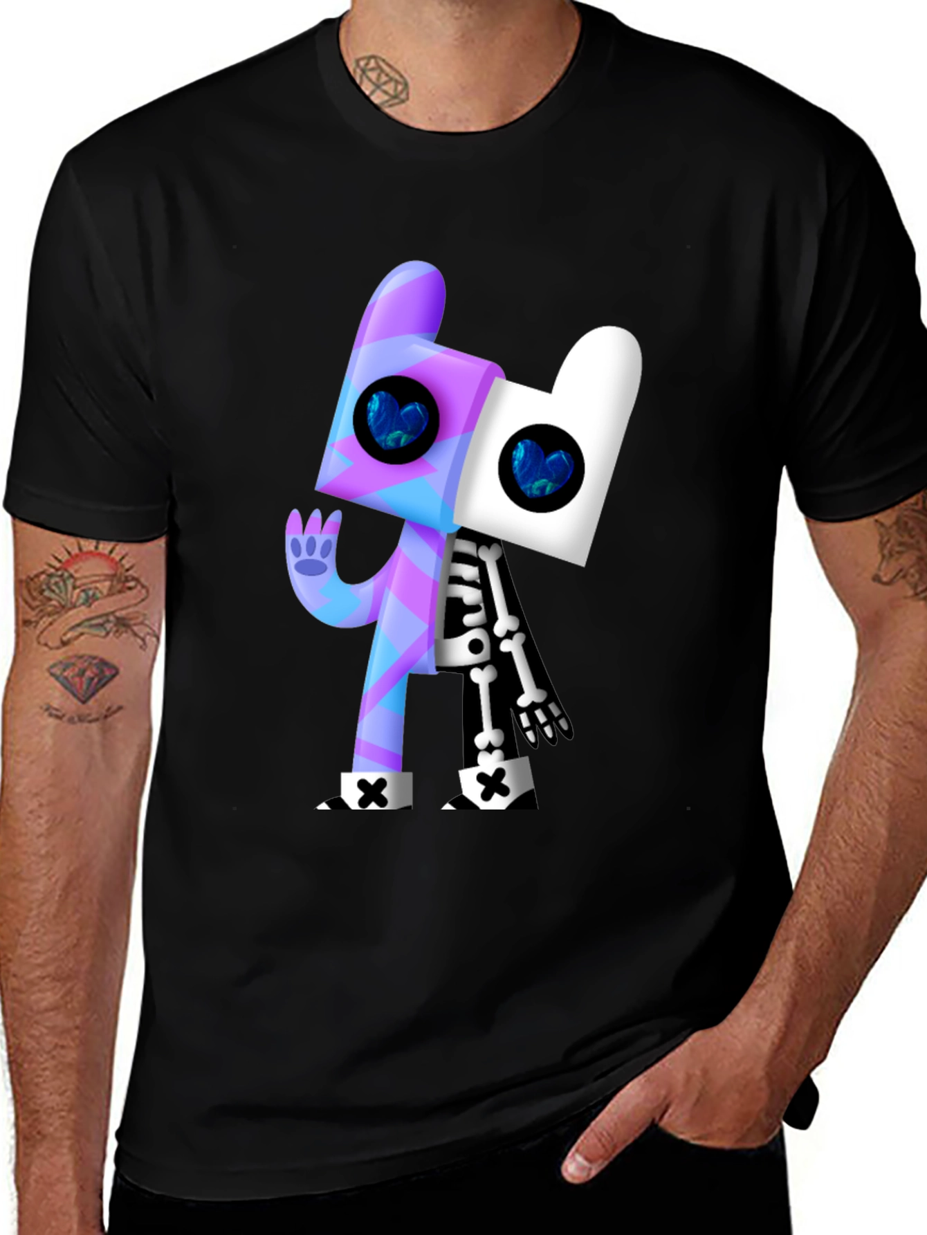 Cartoon Character Graphic Black T-Shirt