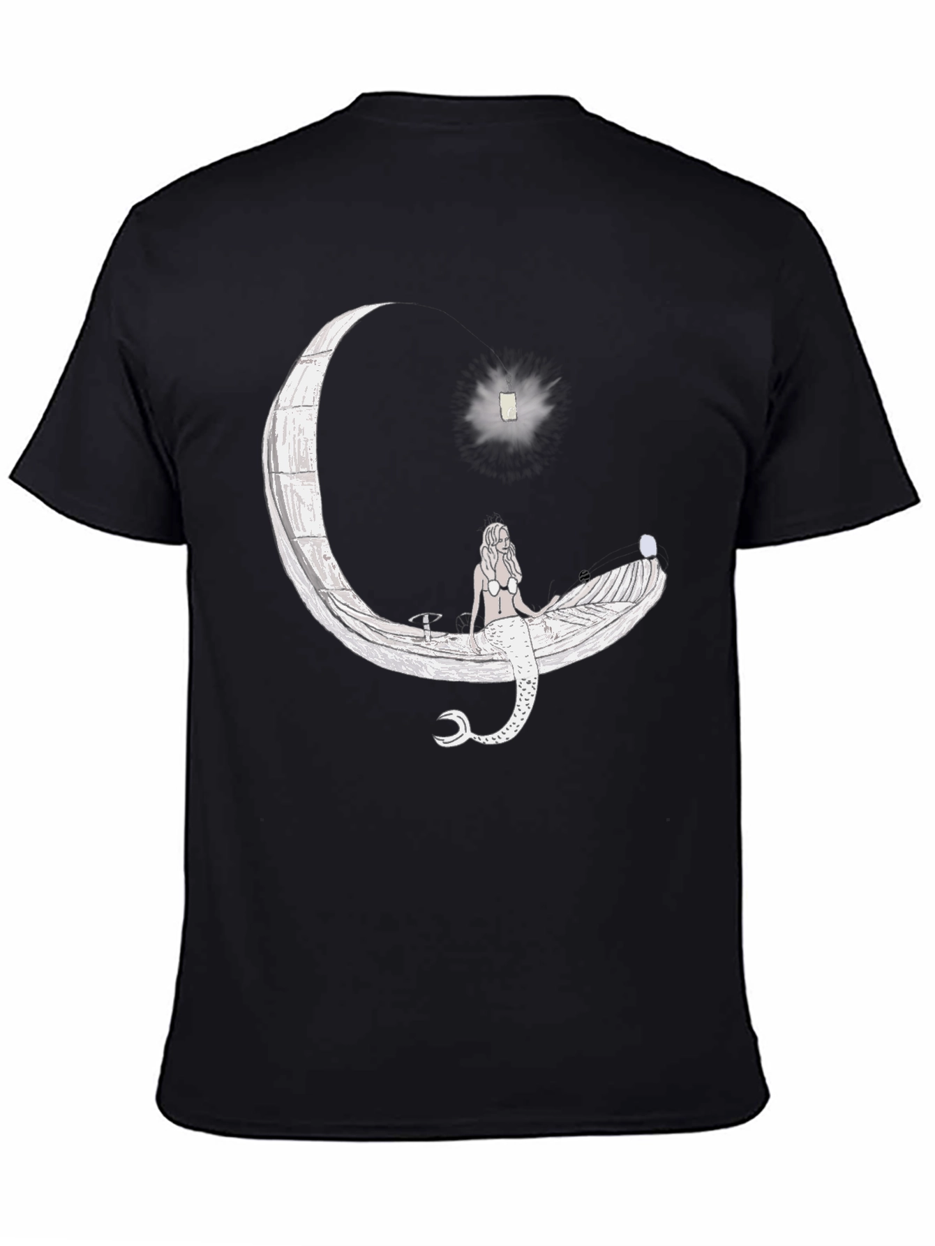 Mermaid Moon Graphic T-Shirt - Black