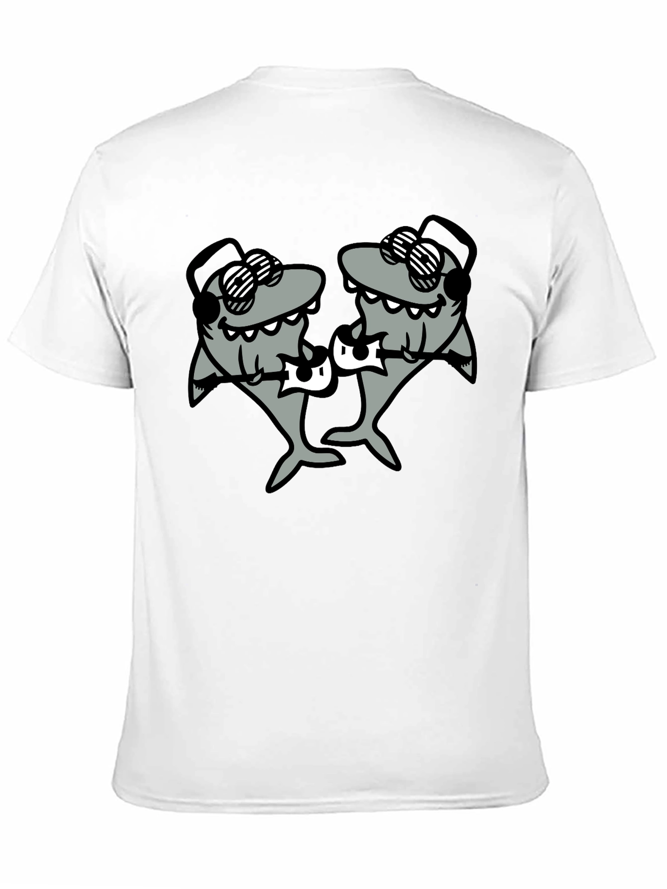 DJ Sharks Graphic T-Shirt - Black Cotton Tee