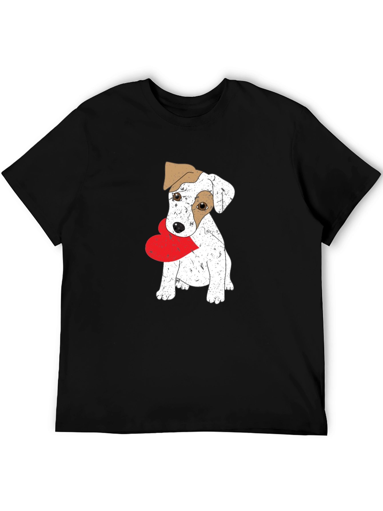Dog with Heart Black T-Shirt