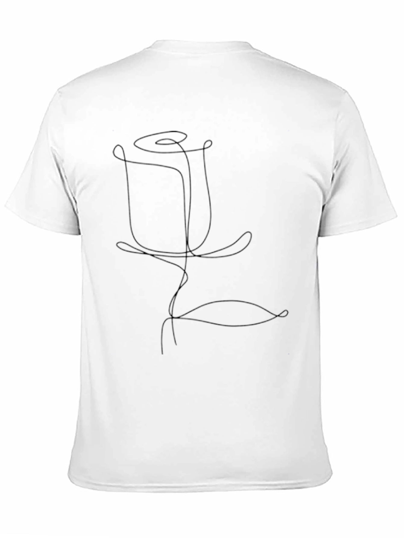 Minimalist Line Art Rose Graphic T-Shirt