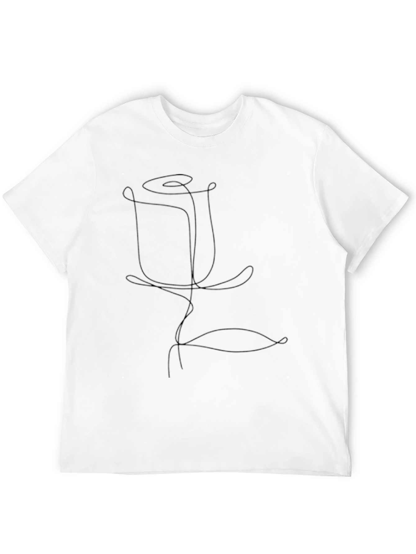 Minimalist Line Art Rose Graphic T-Shirt