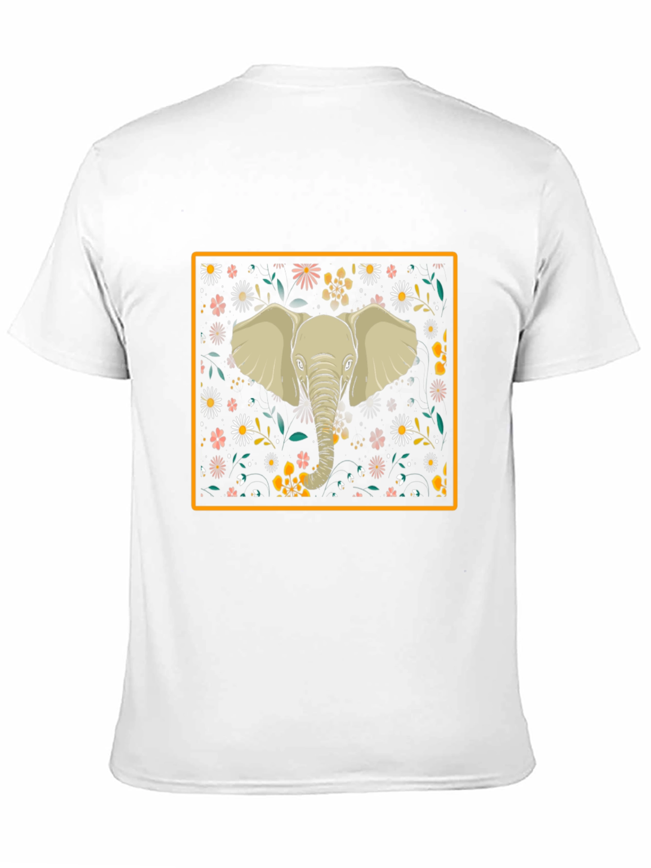 Elephant Floral Graphic Tee - Black