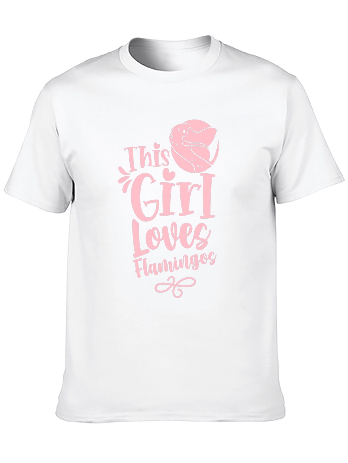 Girl Loves Flamingos Black Graphic Tee