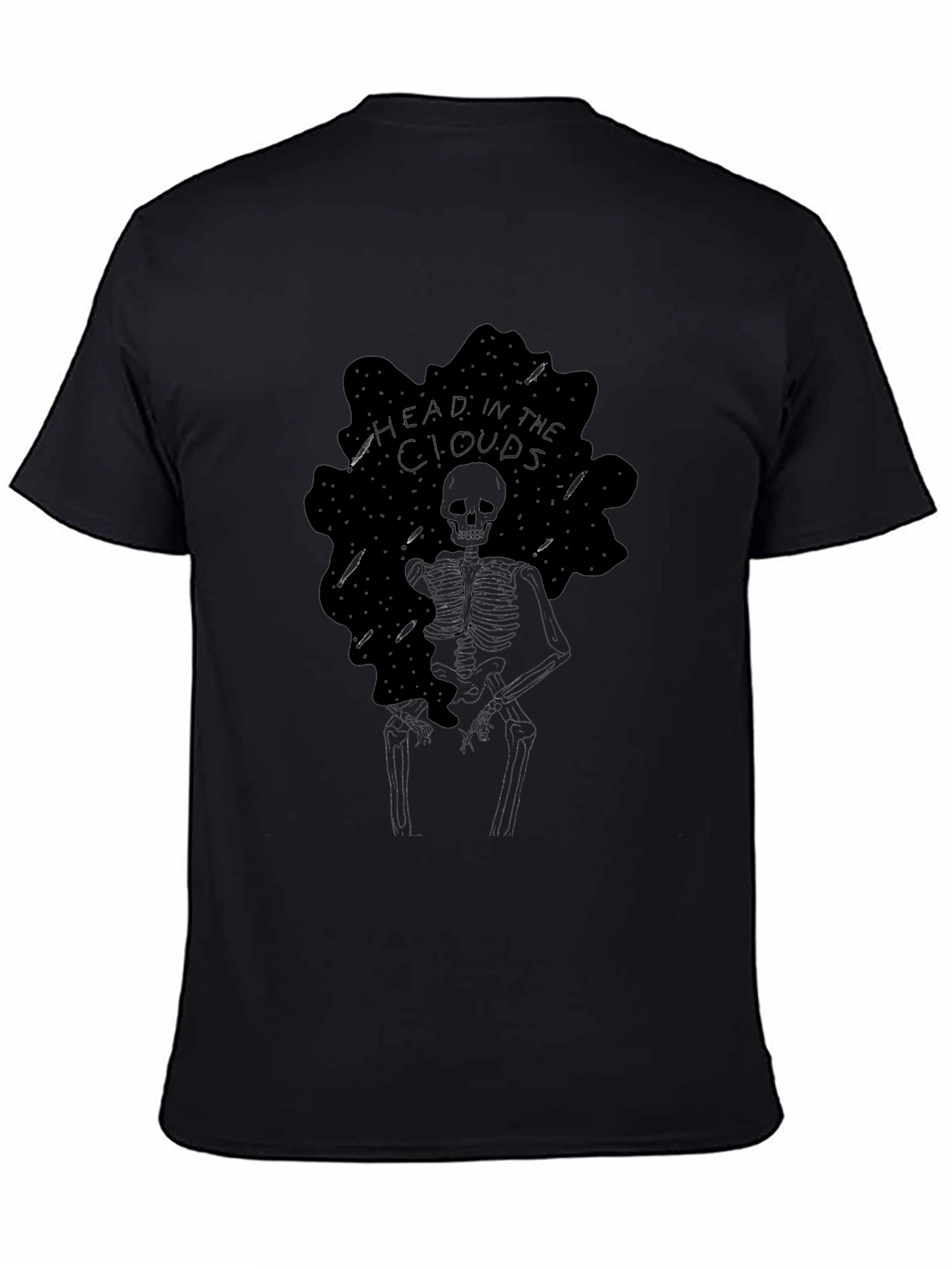 Head in the Clouds Skeleton Black Graphic Tee