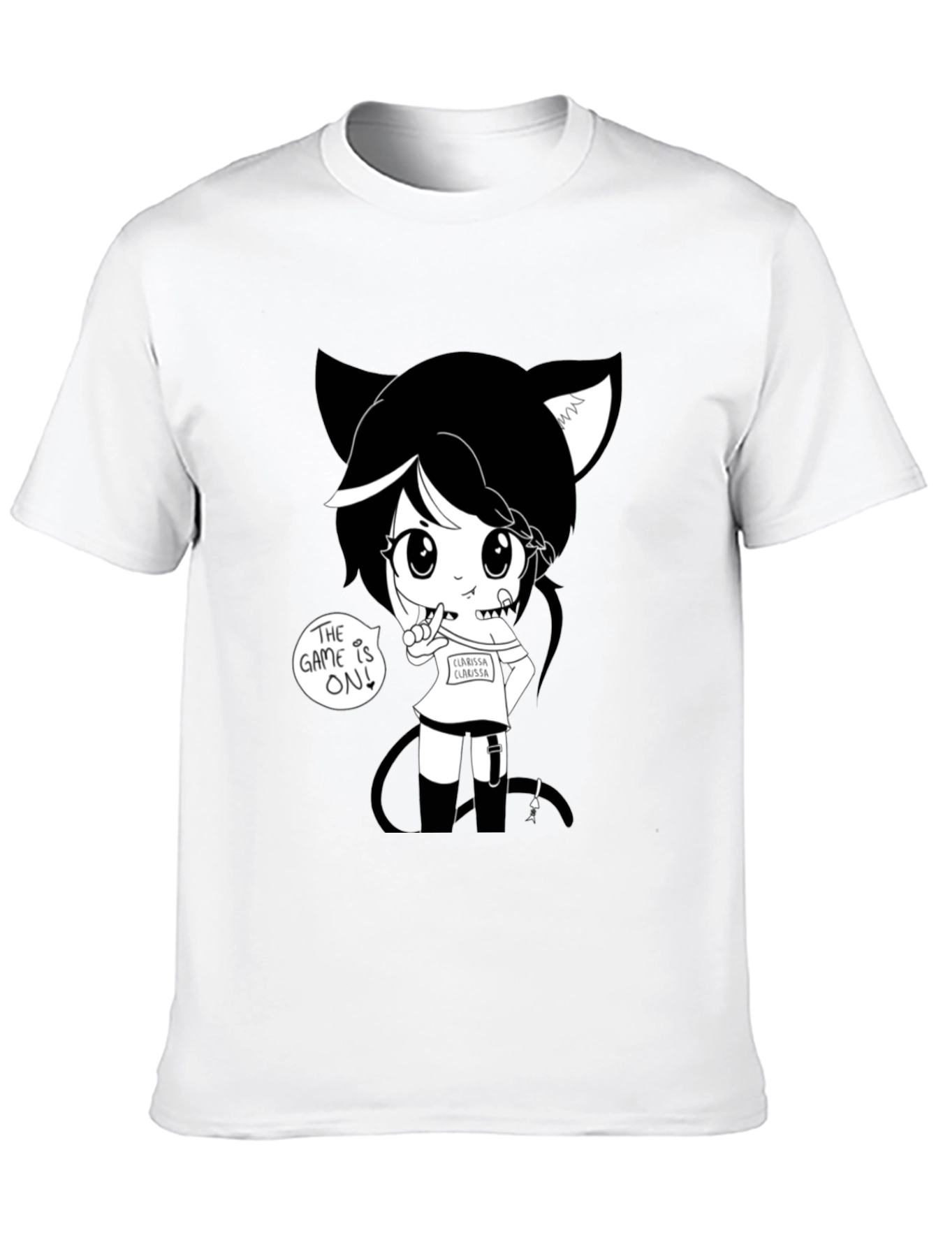 Anime Girl Graphic Tee - Black Cotton T-Shirt