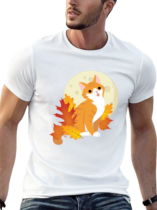 Autumn Cat Moon Graphic Tee
