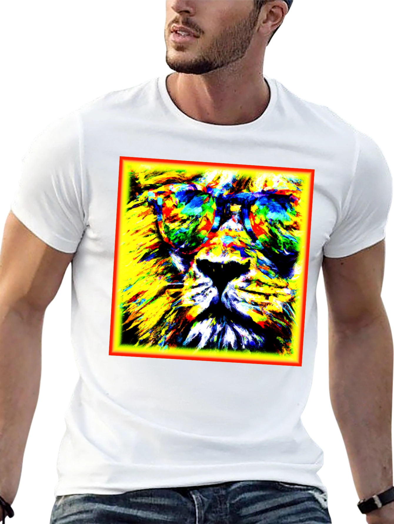 Lion Graphic Tee - Cool Animal Print