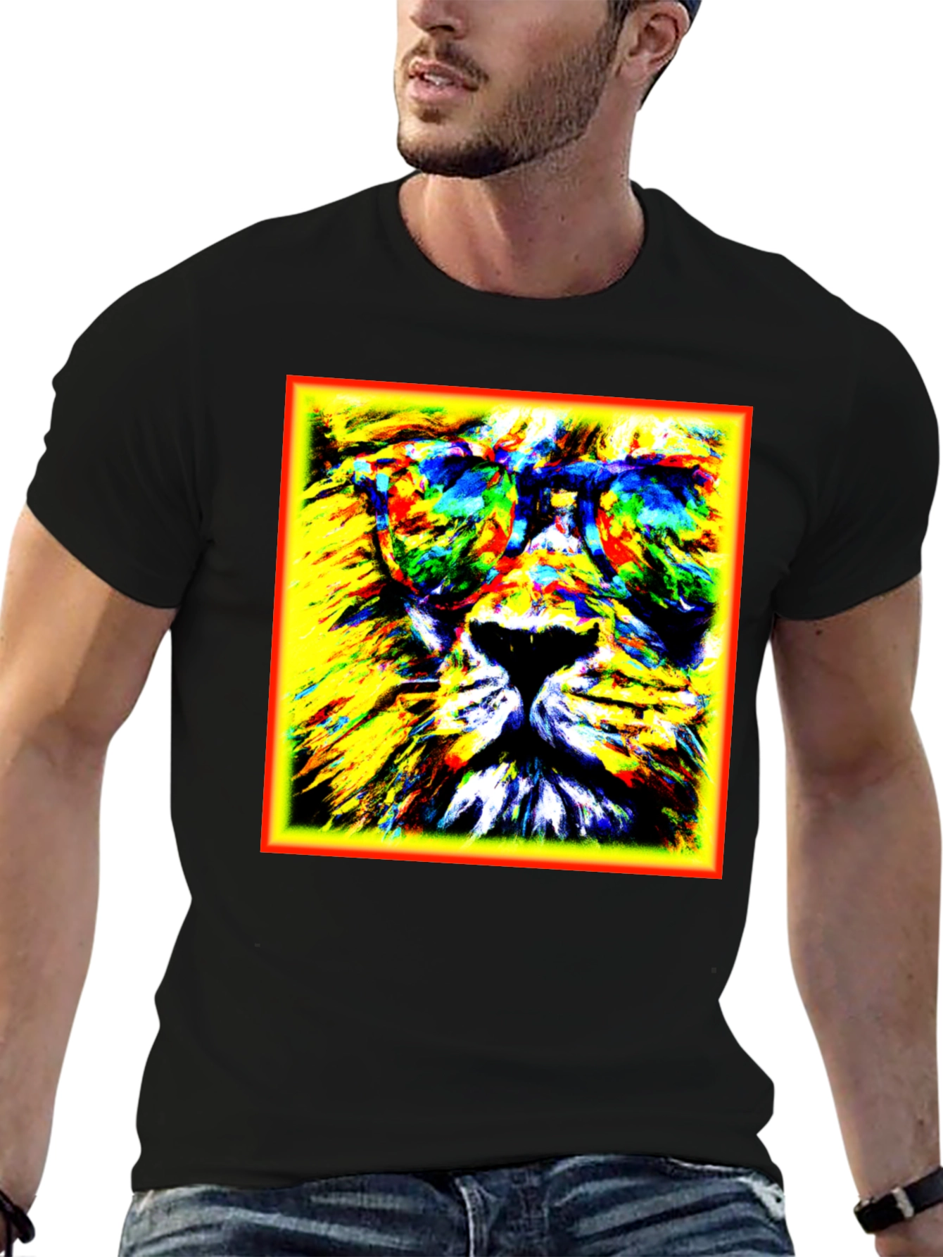 Lion Graphic Tee - Cool Animal Print