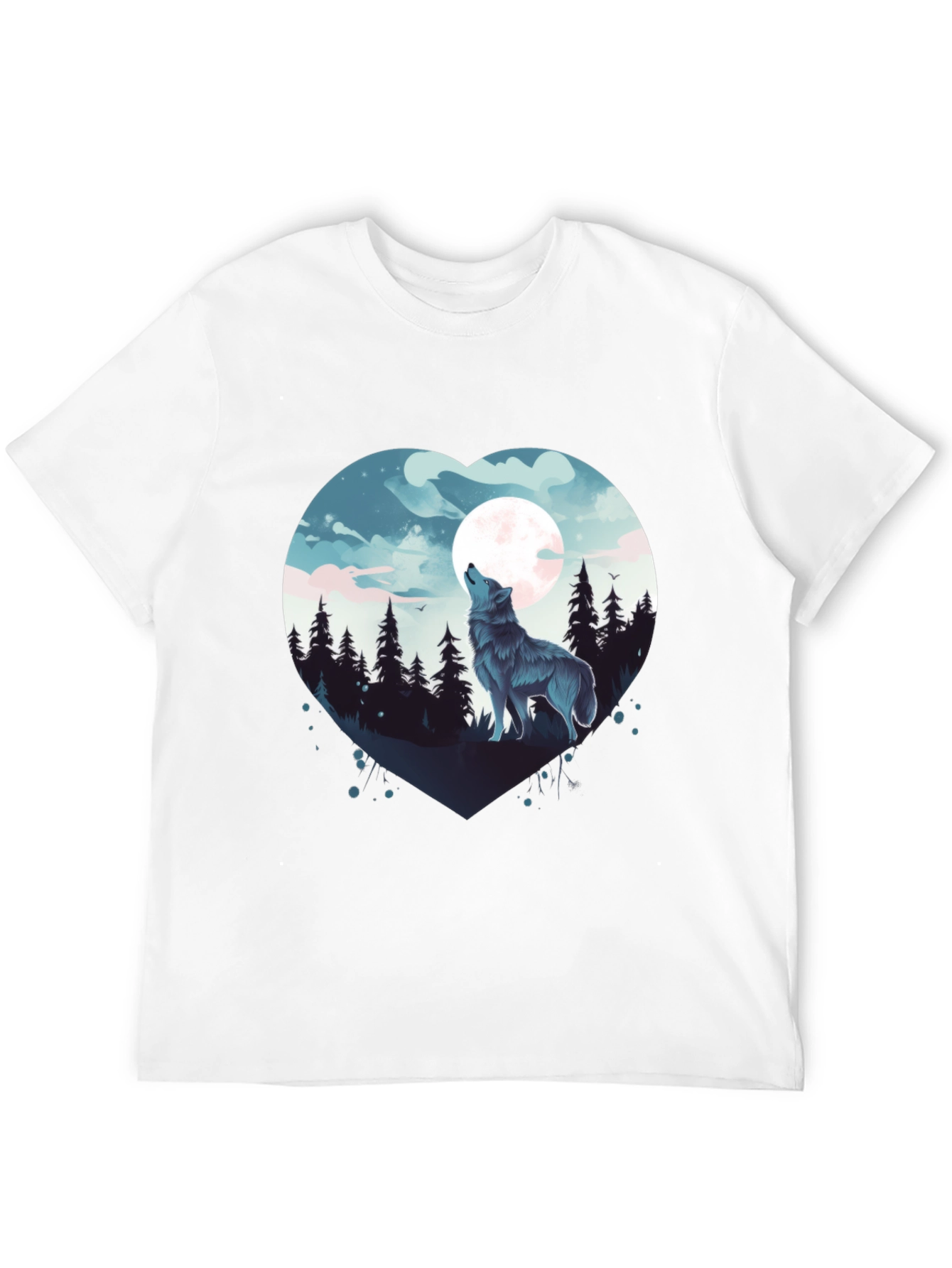 Wolf Moon Heart Graphic Tee - Black